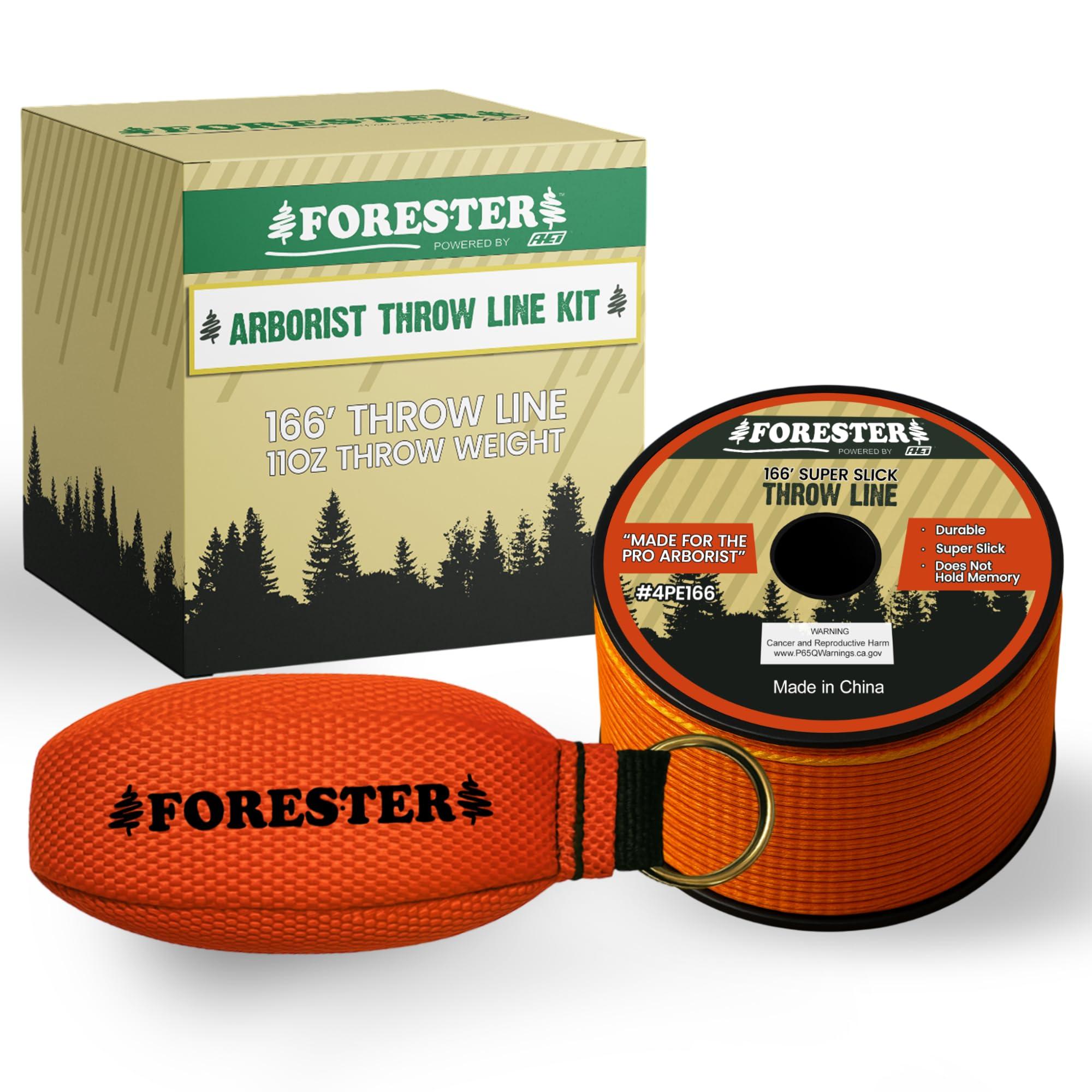 FORESTER FORESTER Arborist Throw Line Kit | 11oz Throw Weight & 166ft Rope | Ultra Slick 100% Polyester Rope | Arborist Equipment for Tree Climbing
