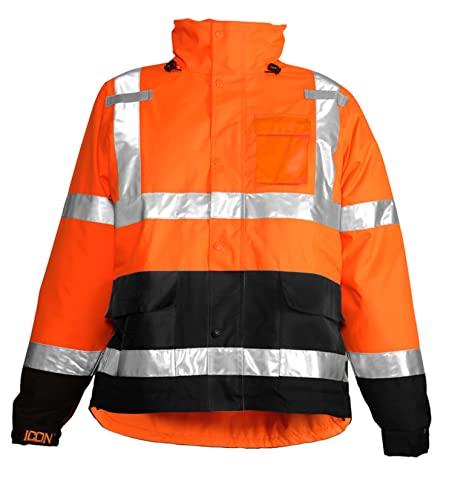 TINGLEY TINGLEY J24129 Icon Standard High Visibility Jacket with Attached Hood, 3XL, Fluorescent Orange/Red/Black