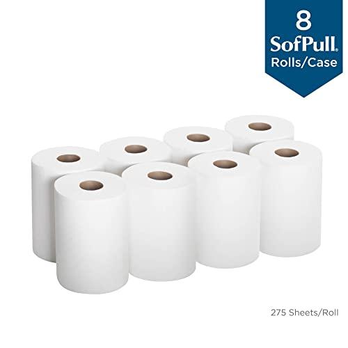 Georgia-Pacific SofPull Premium Jr. Cap. 1-Ply Paper Towels, 275 Per Roll, Pack Of 8 Rolls