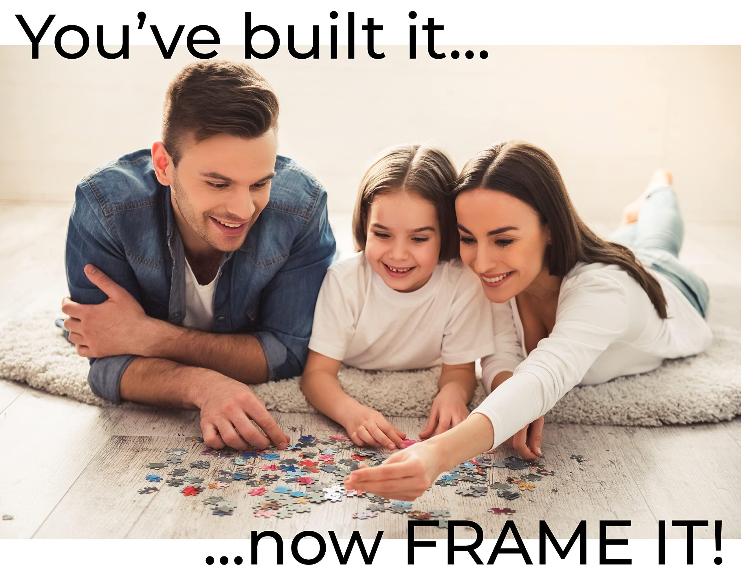 CountryArtHouse CountryArtHouse 20x26 Frame Matted to Display 18x24 Puzzle with Peel & Stick Puzzle Glue Sheets Bronze Gold Wood With Black Photo Mat, Acrylic Plexiglass, Foam Board Backing and Hanging Hardware