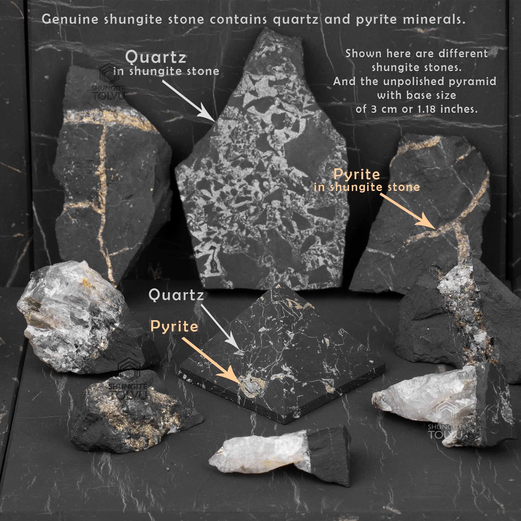 SHUNGITE TOLVU Big Shungite Pyramid - 4.7 inches - 12 - Unpolished - Authentic Russian Shungite Stone- TOLVU