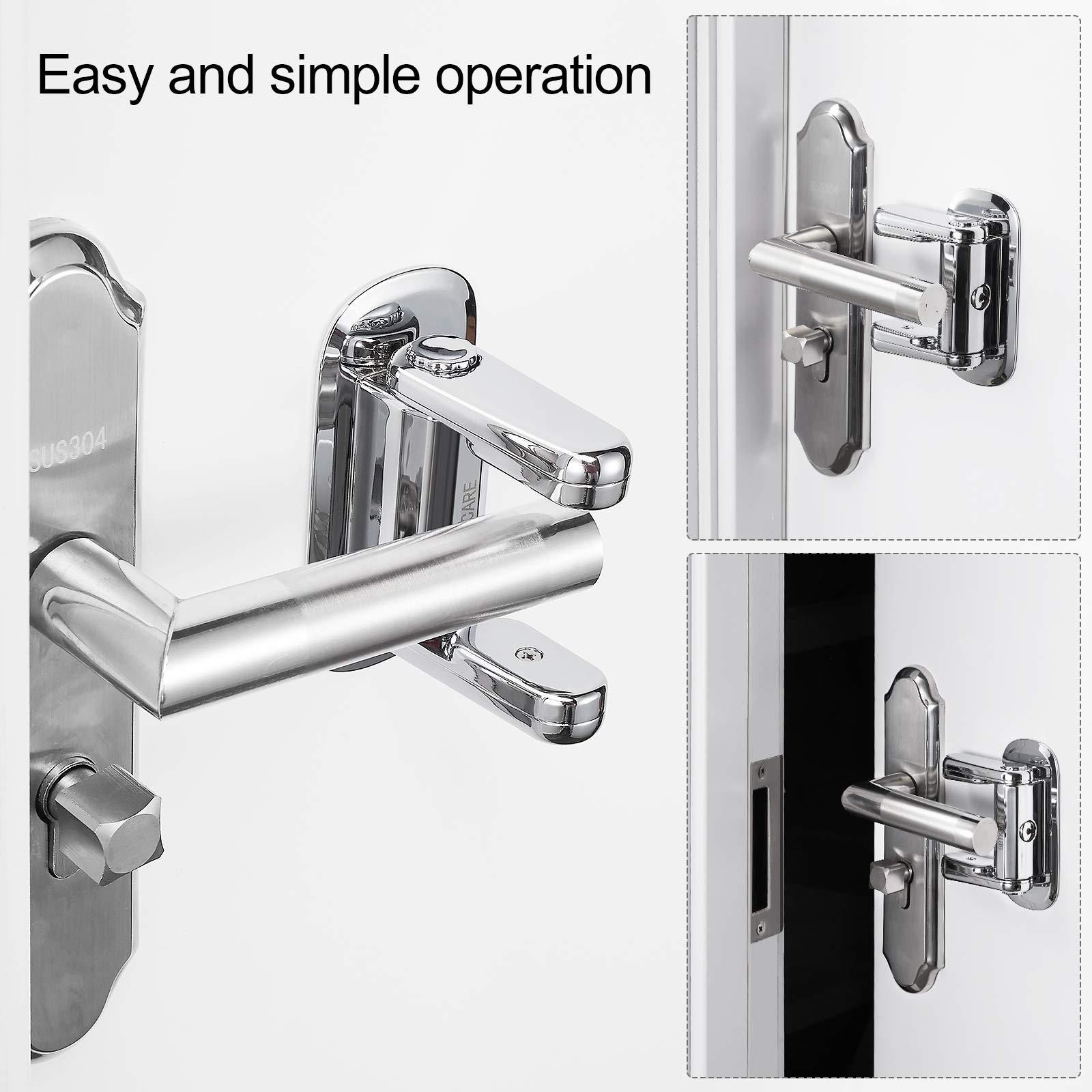 BBTKCARE BBTKCARE Door Lever Lock | Easy DIY InstallationWidely Compatible with Standard Door Handles 2 Pack