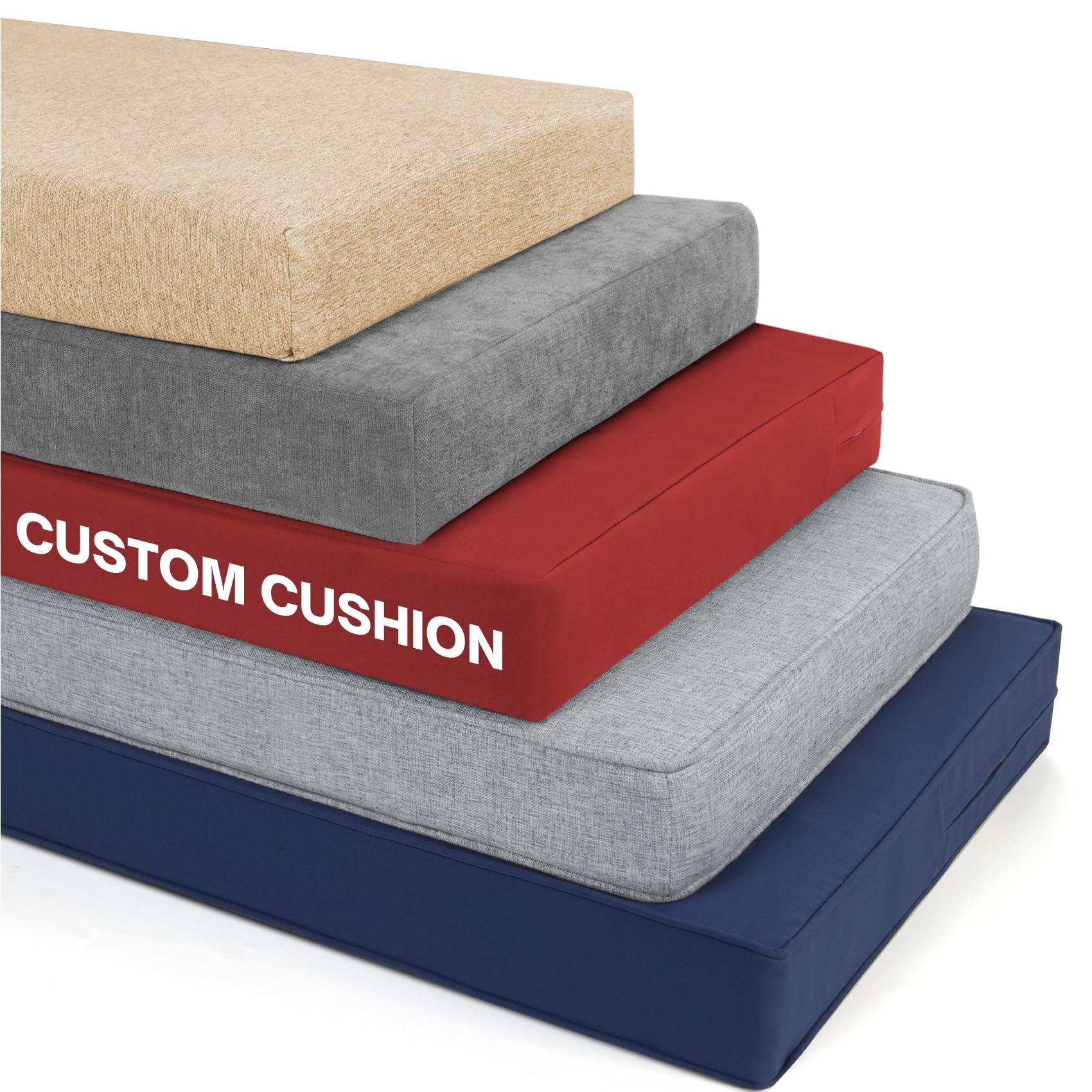 RULAER RULAER Custom Size Bench Cushion,Custom Bench Cushion for Indoor/Outdoor Furniture,Durable Outdoor Waterproof Seat Cushions,Comfortable and Highly Resilient Patio Furniture Cushion