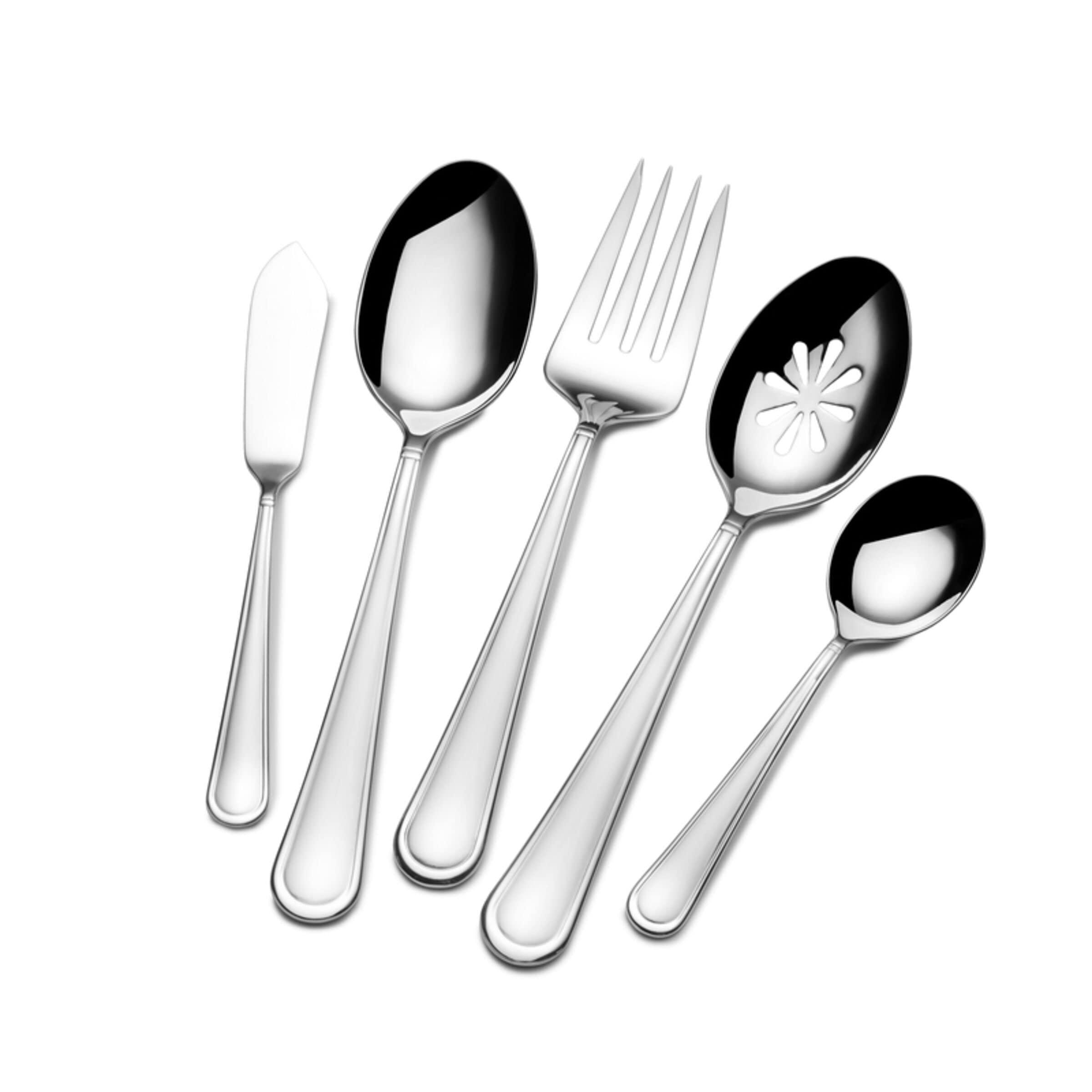 Mikasa Mikasa, Virtuoso Flatware Service for 12, 65 Piece Set, 18/10 Stainless Steel, Silverware Set with Serving Utensils