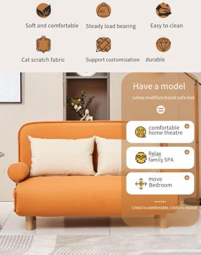 ESRADA Sofa Bed, Small Room Apartment Folding Guest Bed, Nordic High-end Folding Sofa Bed, Easily Assemble Couch C-120cm