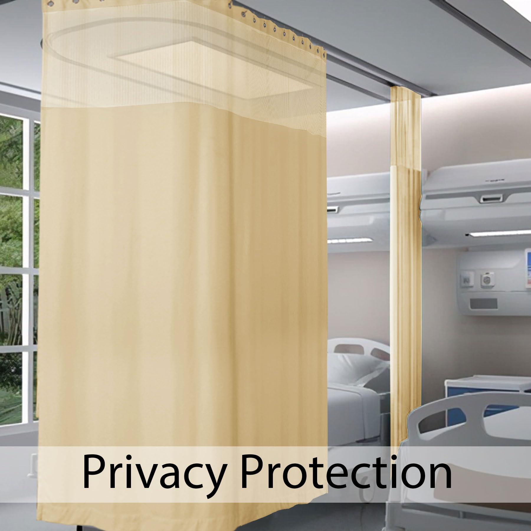Fcosie Fcosie Hospital Grommet Curtains, 72" Wx96 L | Bean Cubicle Medical Curtain Bed Divider, 1 Panel | Medical Room Divider | Cubicle Hospiatl Curtain | Cubicle Door Privacy Curtain, 6ft Wide x 8ft Tall