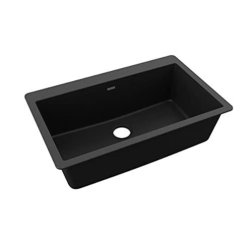 Elkay Elkay Quartz Classic ELGR13322BK0 Black Single Bowl Top Mount Sink