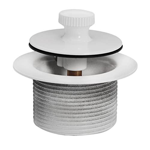 Westbrass Westbrass D331-50 1-1/2-Inch NPSM Coarse Thread Twist & Close Bath Drain, Powder Coat White
