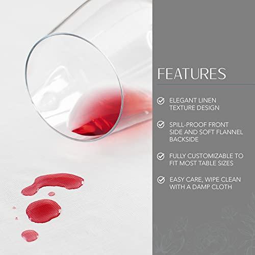 Elrene Home Fashions Elrene Home Fashions Deluxe Heavy Duty Table Pad Protector Cushioned Flannel Backing, 52\" x 70\", White