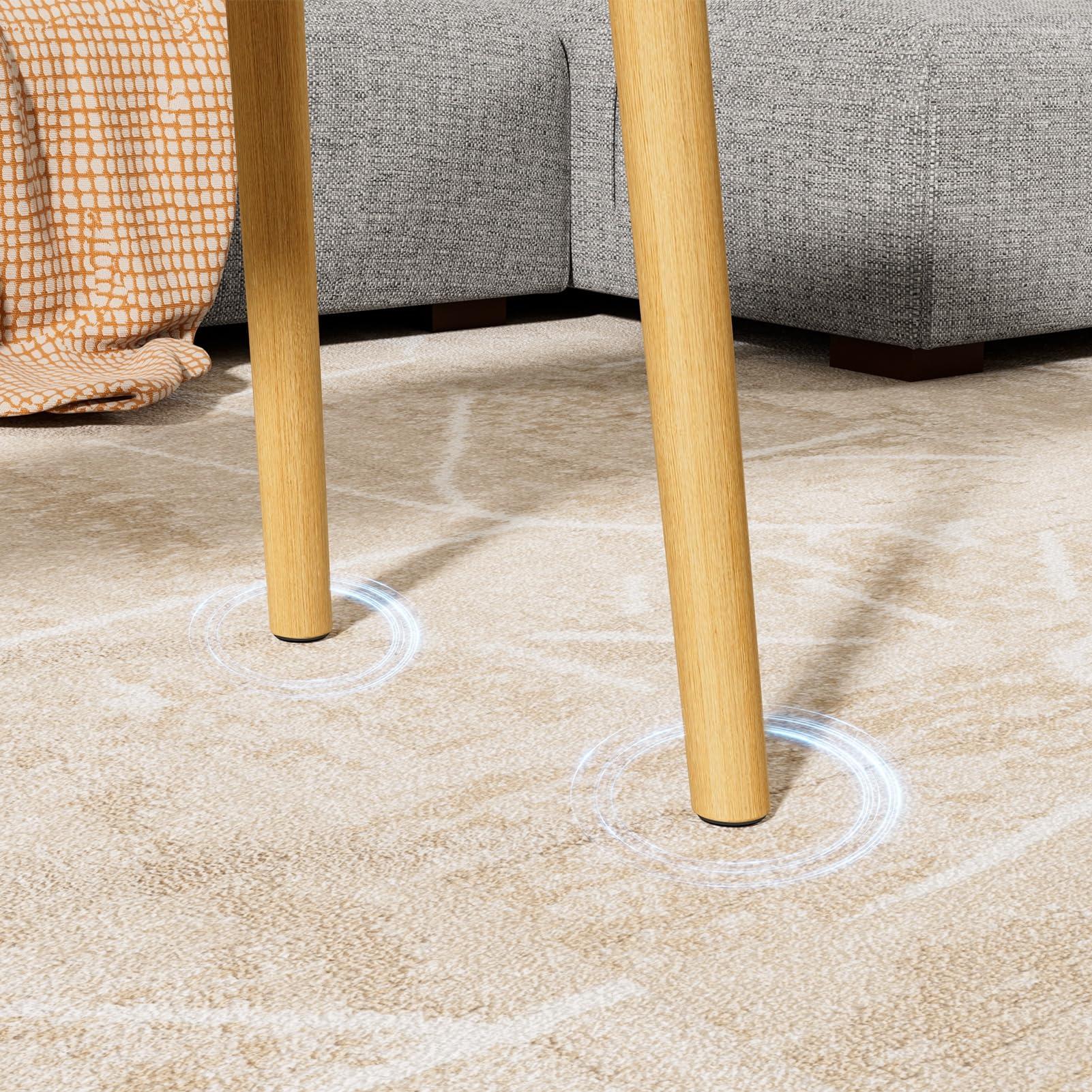 qorkhogr qorkhogr Oval Coffee Table Mid Century Modern Cloud Tea Table for Living Room Center Minimalist Display Coffe Table Small Wooden Man go Center Table for Rounded Edge White Mango 39 inch