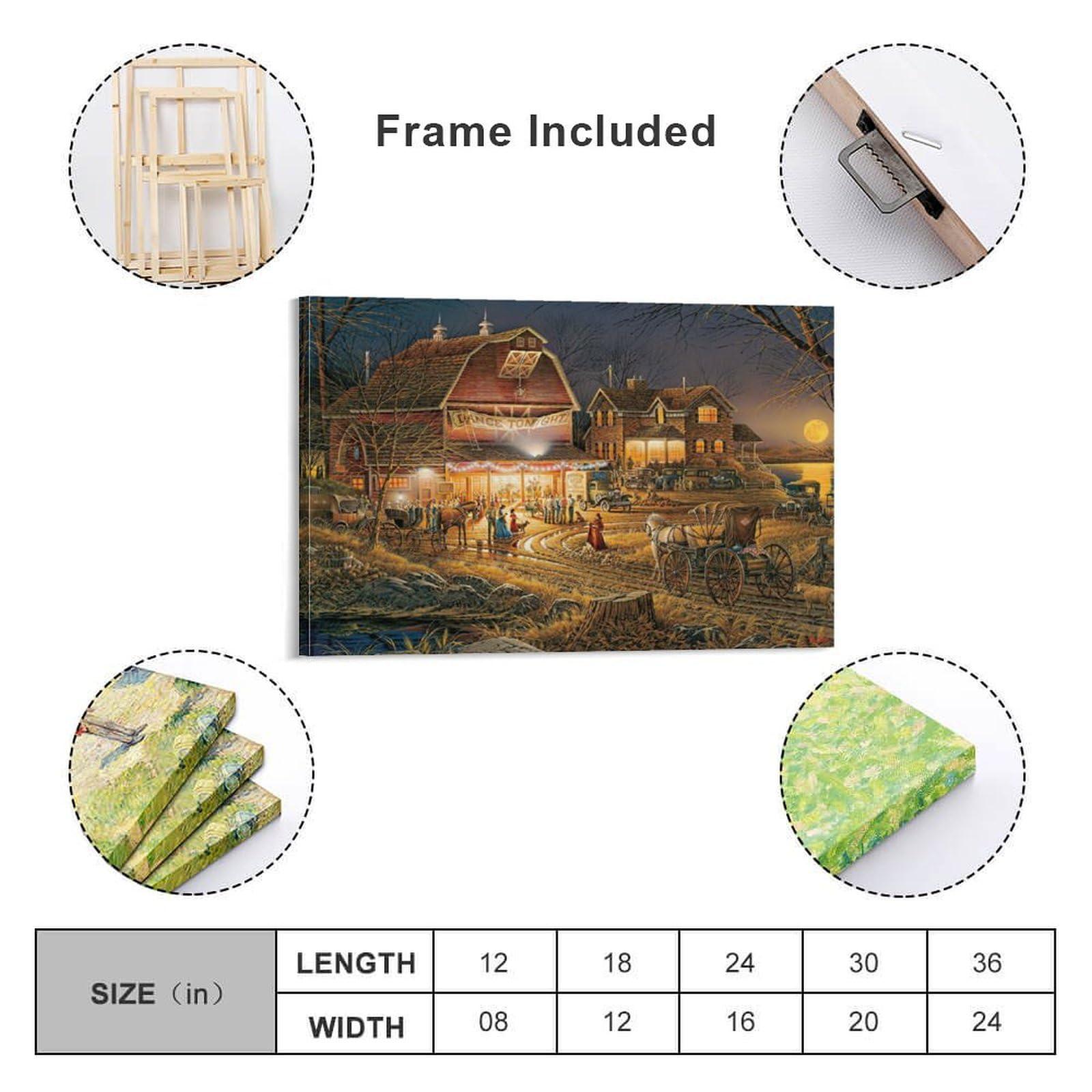 WITHMIST WITHMIST Terry Redlin Print Painting Landscape (105) Artworks Canvas Poster Room Aesthetic Wall Art Prints Home Modern Decor Gifts Framed-unframed 12x18inch(30x45cm)