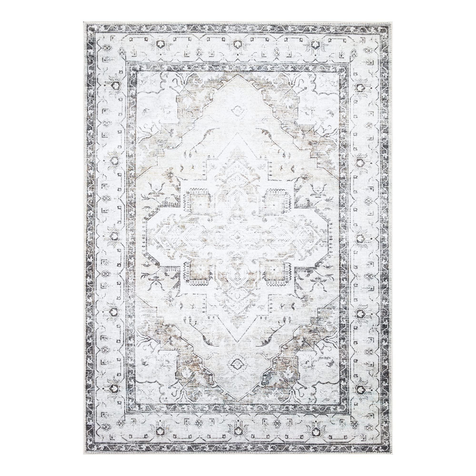 Bloom Rugs Bloom Rugs Washable Non-Slip 5' x 7' Rug - Brown/Beige/Charcoal Traditional Area Rug for Living Room, Bedroom, Dining Room, and Kitchen - Exact Size: 5' x 7'