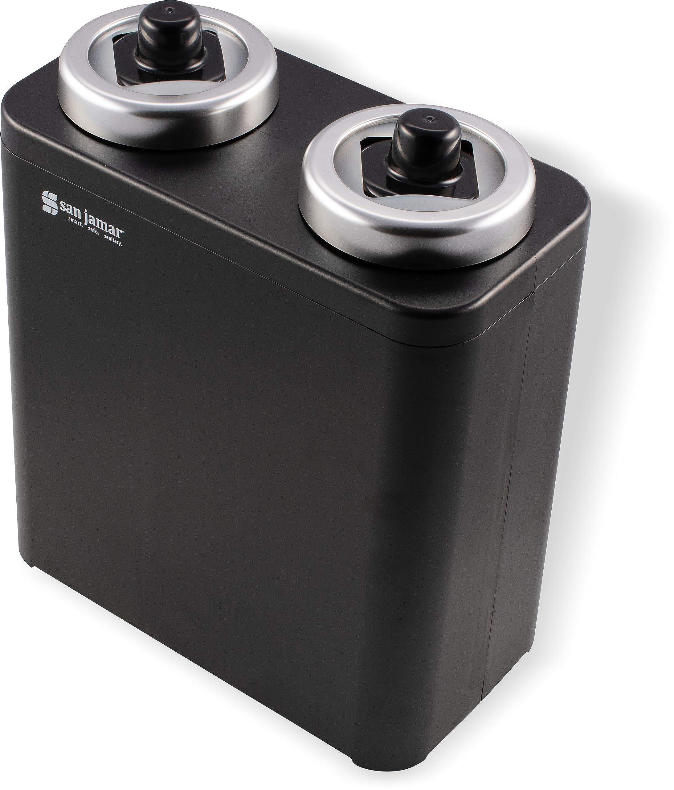 San Jamar San Jamar Frontline Portion Cup Dispenser, Dispenses Cups and Lids, Plastic, 6.5 x 11.75 Inches, Black