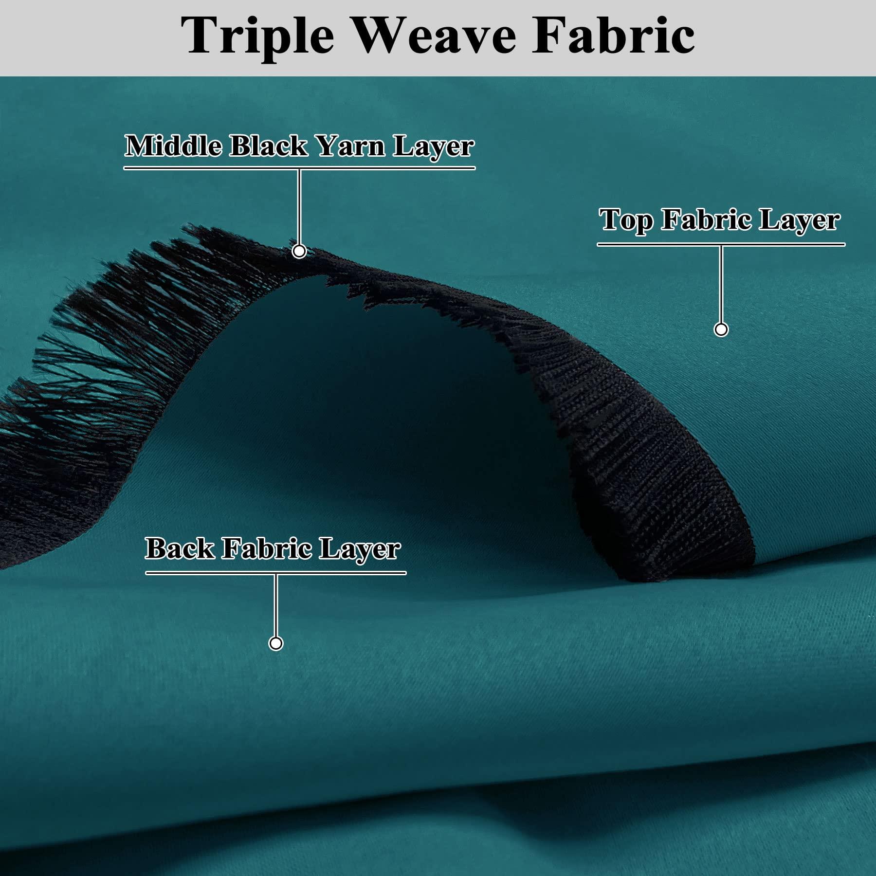 Frelement Frelement Blackout Curtains Pinch Pleat Curtains for Traverse Rod and Track 144 Inches Extra Long Curtains for Tall Windows Privacy Thermal Insulated Drapes, 50" W x 144" L, 2 Panels, Turquoise