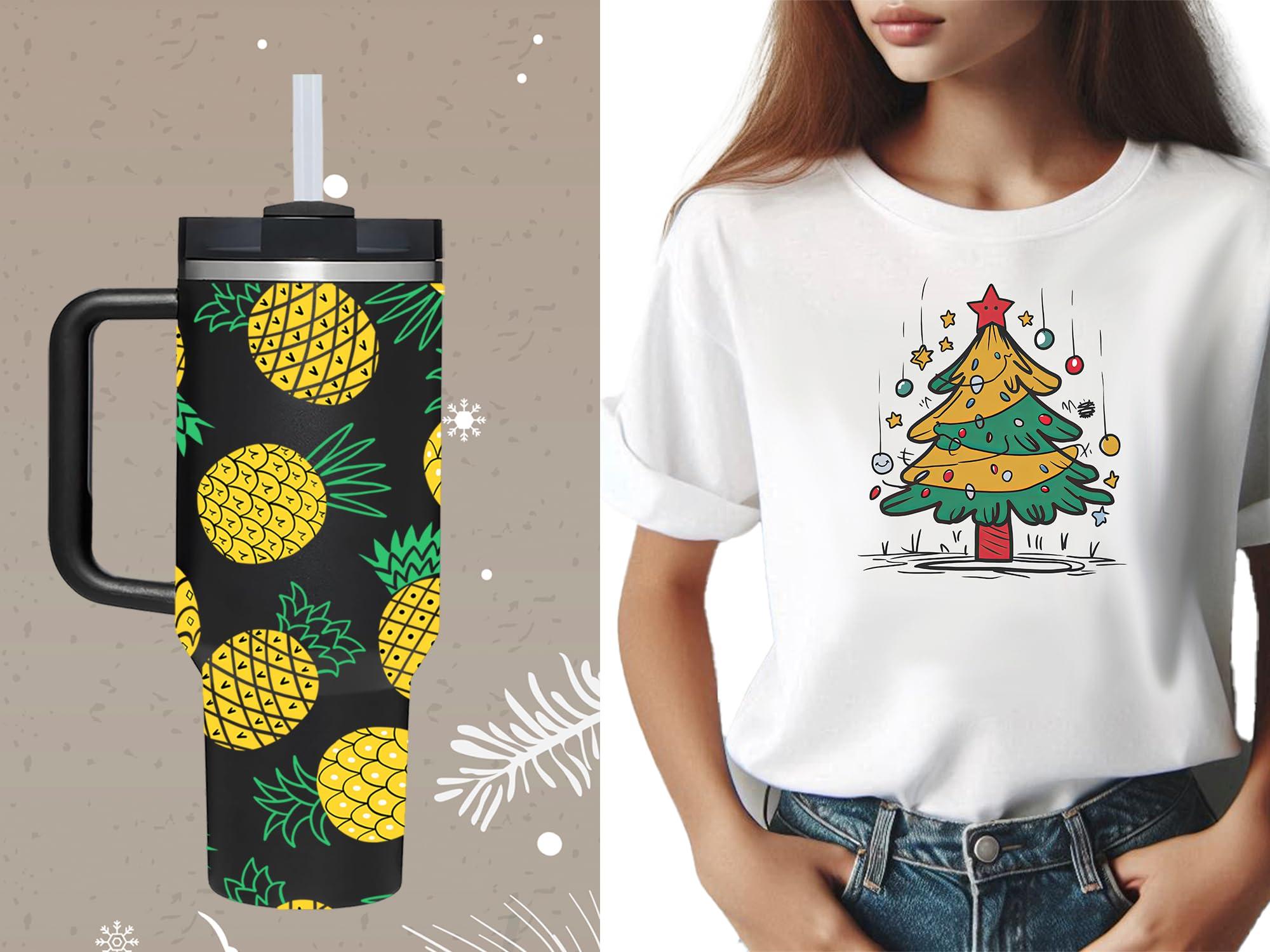 AMZUShome 40 OZ Pineapple Tumbler with Handle.Pineapple Lover Gifts.Unique Birthday Christmas Gifts for Pineapple Lover.Personalized 40 OZ Pineapple Tumbler Gifts for Women Men.