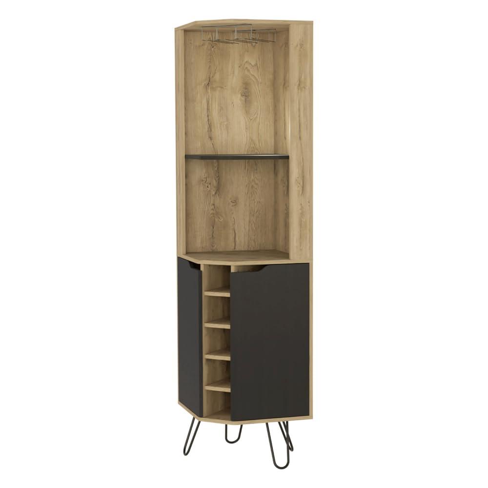 Generic Corner Bar Cabinet Leverkusen,Living Room -Aged Oak/Black