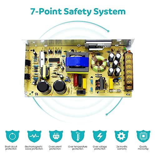 Aclorol Aclorol 5V 20A 100W Switching Power Supply 110V / 220V AC to DC 5V 20amp Universal Power Transformer Driver Converter Adaptor for WS2812B WS2813 LED Strip Pixel Lights CCTV Camera Security System