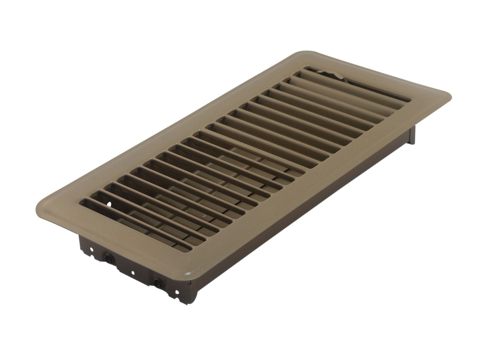 Accord Ventilation Accord ABFRBR410 Floor Register with Louvered Design, 4-Inch x 10-Inch(Duct Opening Measurements), Brown