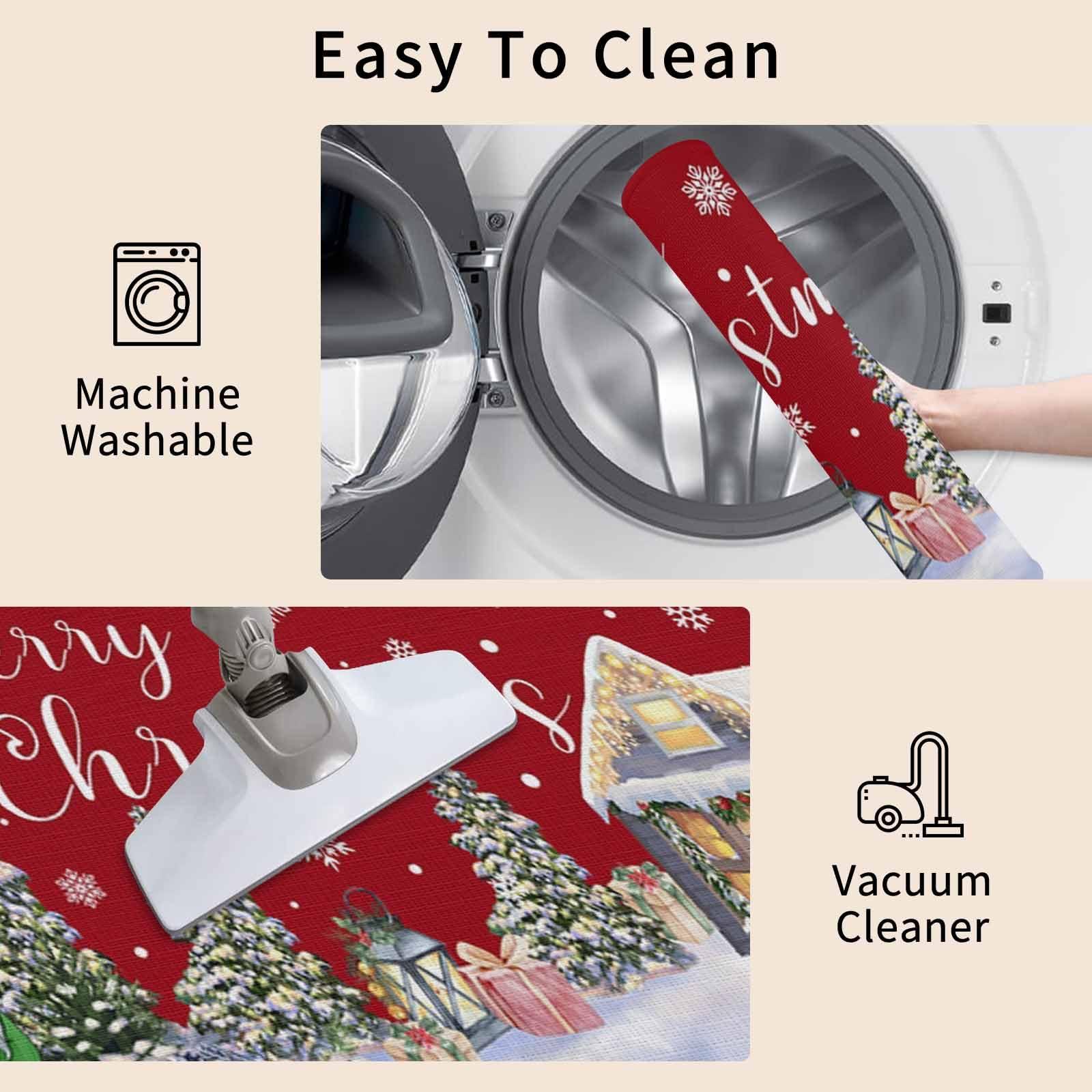 LooPoP Christmas Kitchen Rugs Set of 2 Snowman Kitchen Mats Gnome Red Xmas Tree Doormats Non Skid Area Runner Rugs Carpet Absorbent Floor Mat for Kitchen Home Winter Holiday Christmas Decorations Gifts