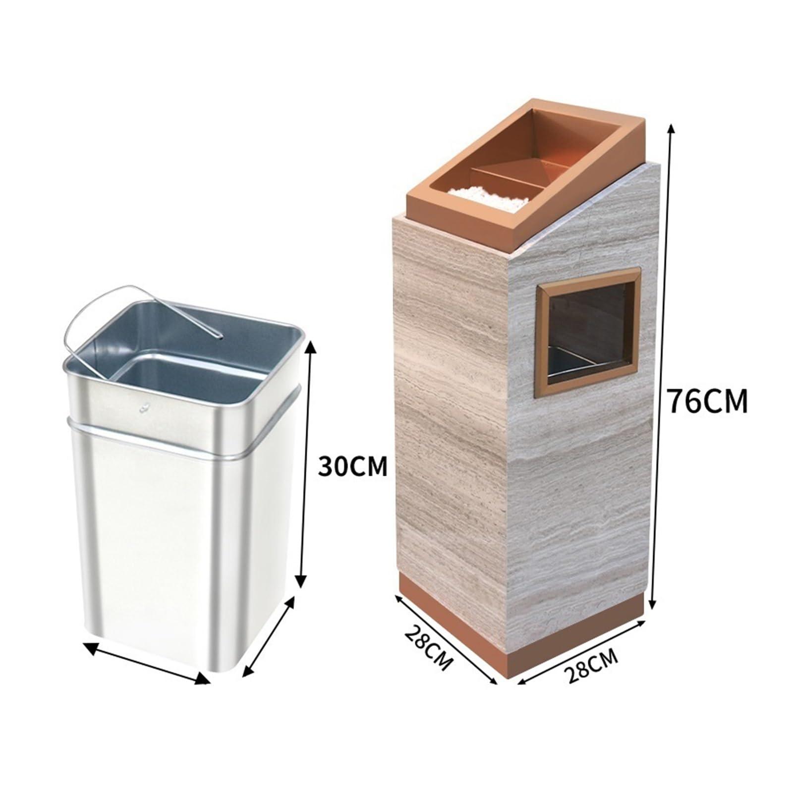 YUXING1205 YUXING1205 Outdoor Trash Can Trash Can with Ashtray Indoor Commercial Trash Can Removable Inner Bucket Metal Garbage Can for Home, Office, Restaurant Elevator Entrance Outside Trash Bin(G)