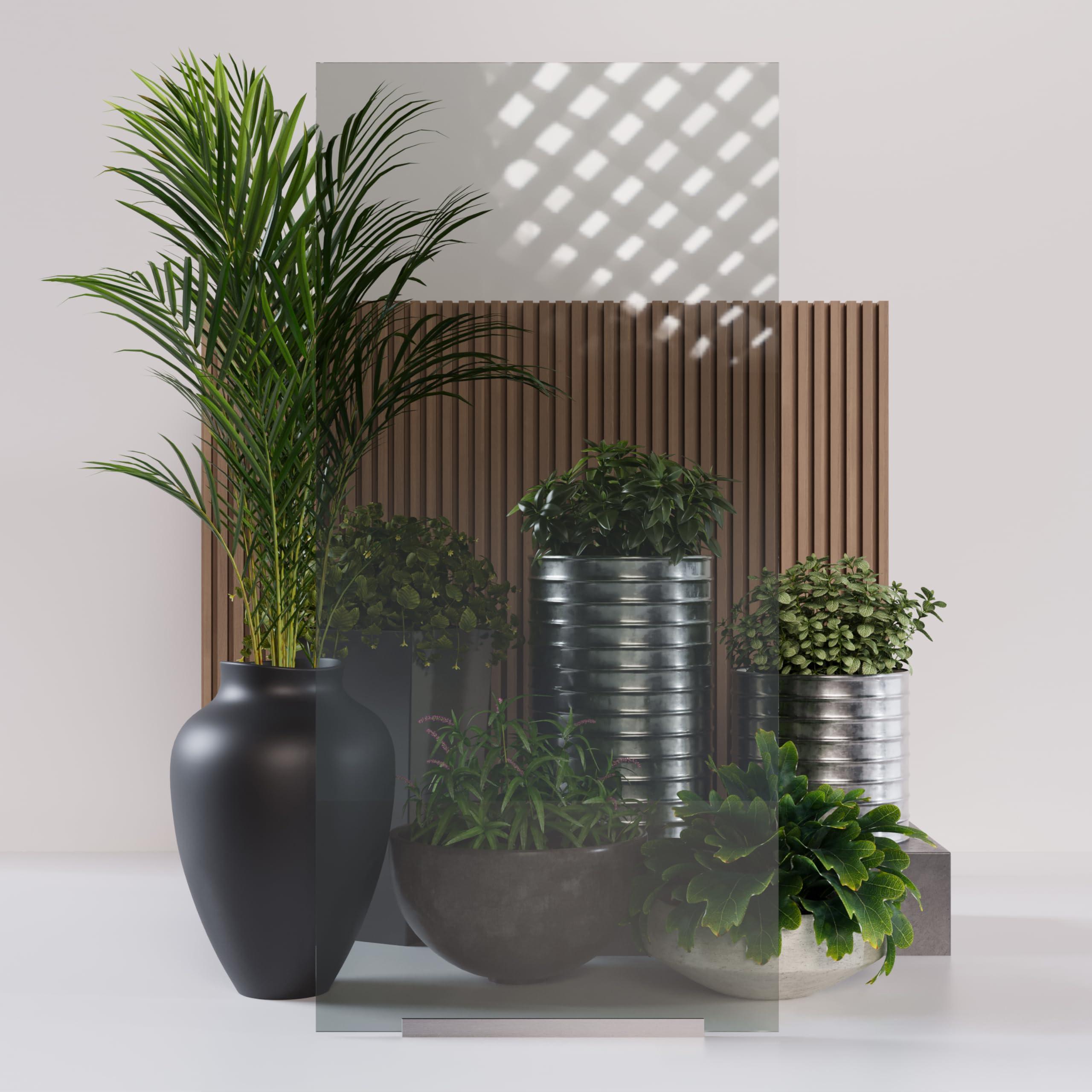 Doors55 Doors 55 Glass Room Divider Panel and Partition Wall, Partition Wall Divider & 2 Panel Room Divider - Perfect Wall Divider for Room Separation & Partition Room Dividers (Lite Smoked Glass, 72x80)