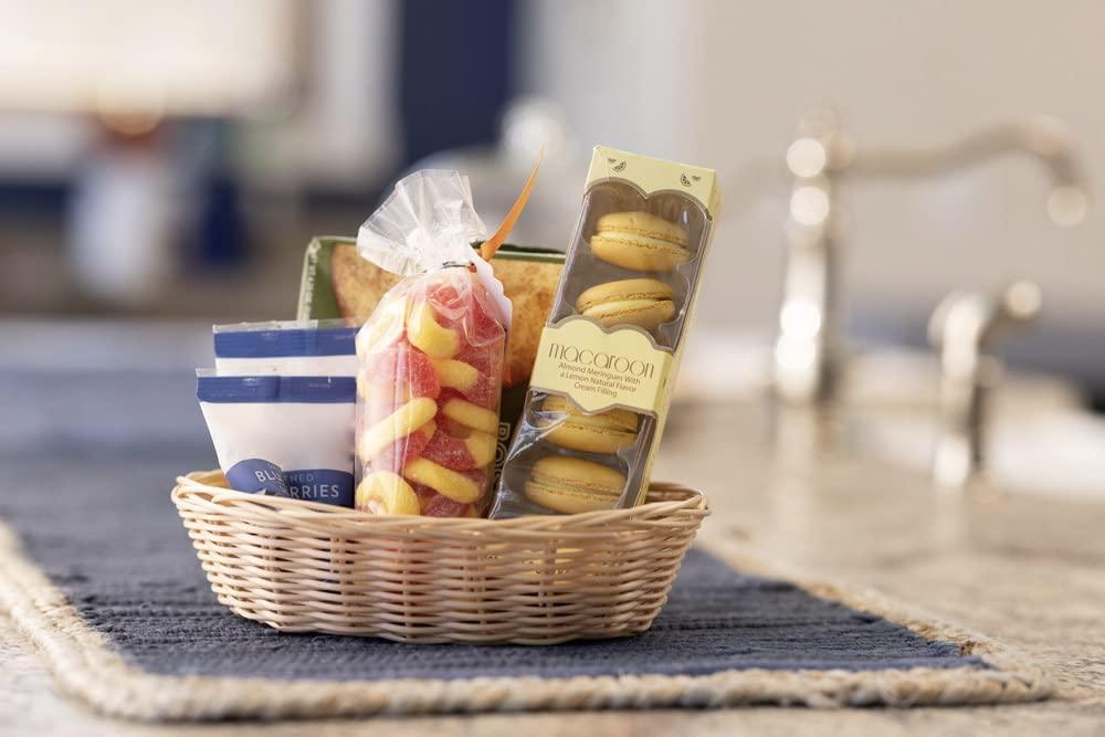 Wooden Living Baskets for Gifts Empty, Small Gift Basket | For Bread, Easter Fill, Montessori, Serving, Holiday/Christmas | Recycled Plastic Woven Wicker, Bulk kit - 9\" x 6\" x 2\" (6-Pack)