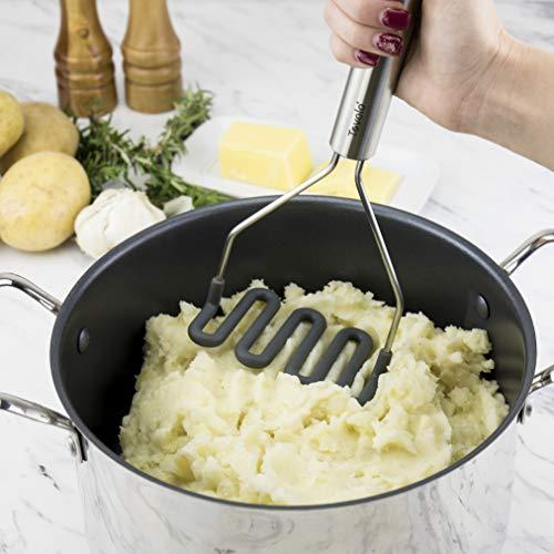 Tovolo Tovolo Silicone Potato, Stainless Steel Handle & Core, Food Mashers Kitchen Utensil, Vegetable Ricer & Avocado Blender, Scratch Heat-Resistant, Charcoal