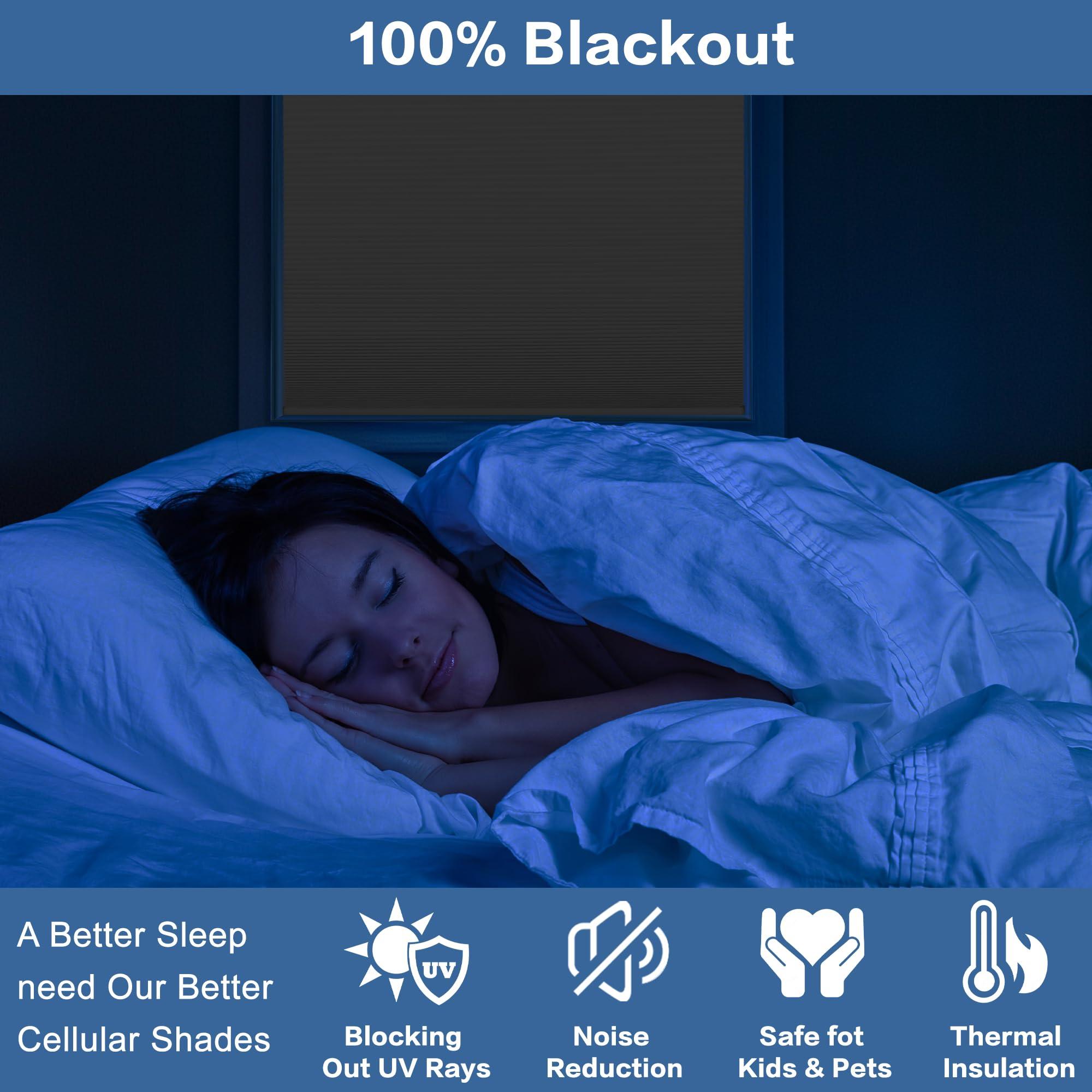 Doing-X Doing-X Color-Matched Cellular Shades Top Down Bottom Up Honeycomb Blackout Light Filtering Blinds Blackout Cordless Window Blinds Easy to Install Cellular Shade for Windows,White,24" W x 44" H