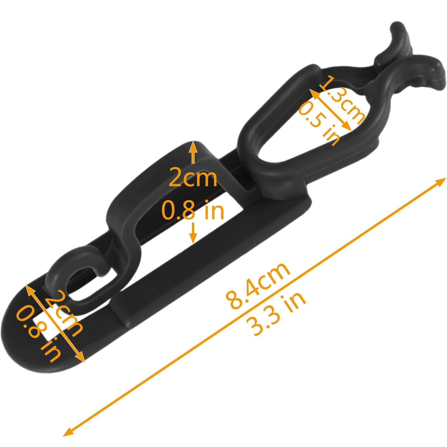 Ourtroness Christmas Light Gutter Clip Outdoor Shingle Clips 200 Pieces Holiday Hanger Hooks Compatible with C9 C7 C6 for Roof, Roof Ridge Line, Fence (Black)