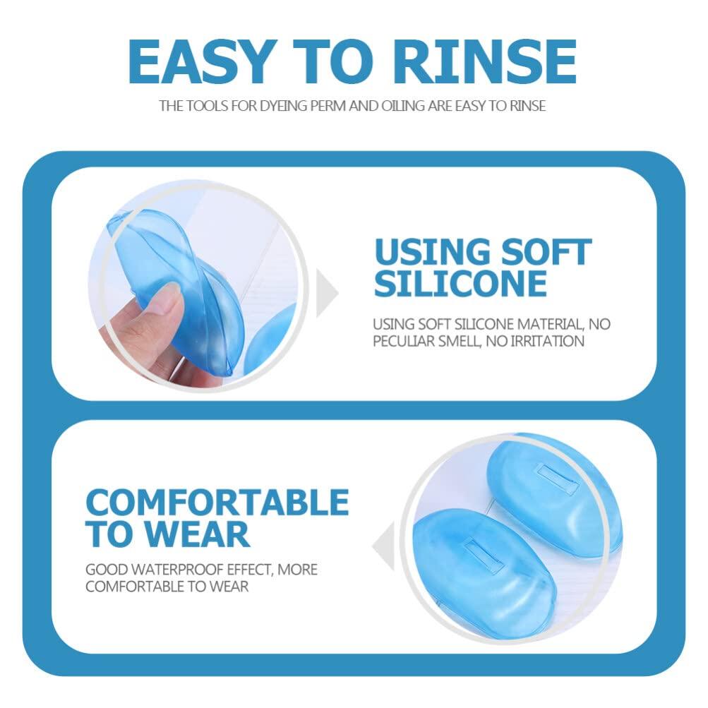 Mobestech Mobestech Universal Ear Covers for Hair Dye Silicone Hair Coloring Ear Protectors Washable Reusable