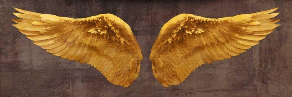 Posterazzi Angel Wings (Gold I) Poster Print by Joannoo (12 x 36)