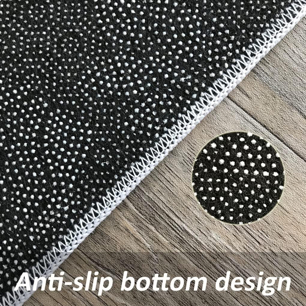 MeganJDesigns Orange Blue Grey Modern Abstract Art Deco Area Rug for Living Room Bedroom Washable Soft Thick Carpet Under Dining Table No-Slip Indoor Floorcover Runner Rug Pad 5x8