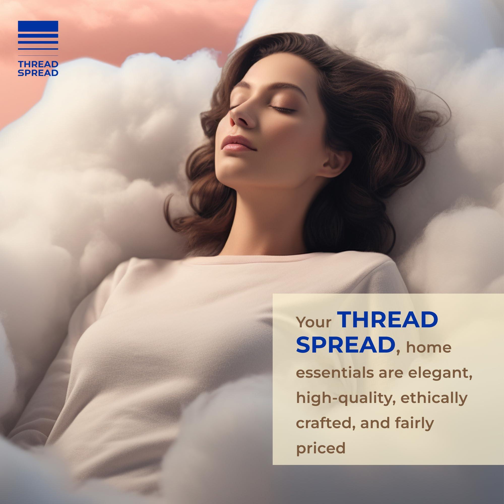 THREAD SPREAD THREAD SPREAD 100% Pure Egyptian Cotton Split King Sheets Sets for Adjustable Bed - 1000 Thread Count 5 PC Top Split King Sheet for Sleep Number Bed, Cooling Sheets, Fits Mattress Upto 18\" - Sea Foam