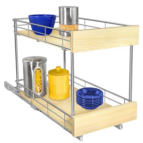 LYNK PROFESSIONAL LYNK PROFESSIONAL SELECT Pull Out Cabinet Organizer - 11\" x 21\" - Slide Out Drawer for Kitchen Cabinets - Sliding Pantry Shelves - Roll Out Shelf for Pots, Pans, Lifetime Ltd Warranty - 2 Tier