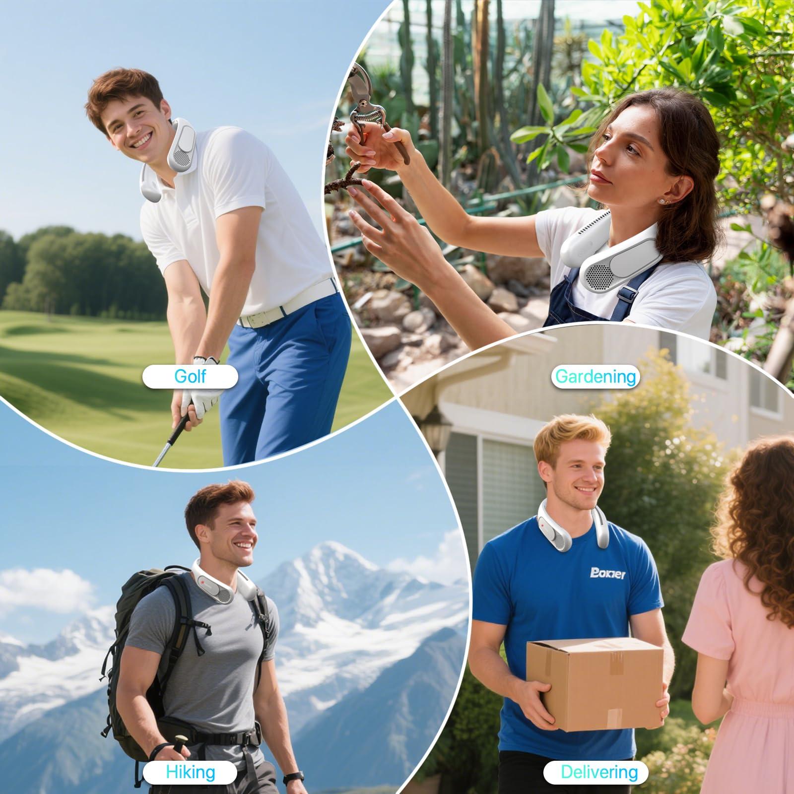 Hotsales Hotsales Neck Fan, Hands Free Bladeless Neck Fans Portable Rechargeable, 6000 mAh Battery Operated Wearable Personal Fan, Cooling Neck Fan, 3 Speeds, USB Fan Gifts for Men, Women, Travel, Outdoor