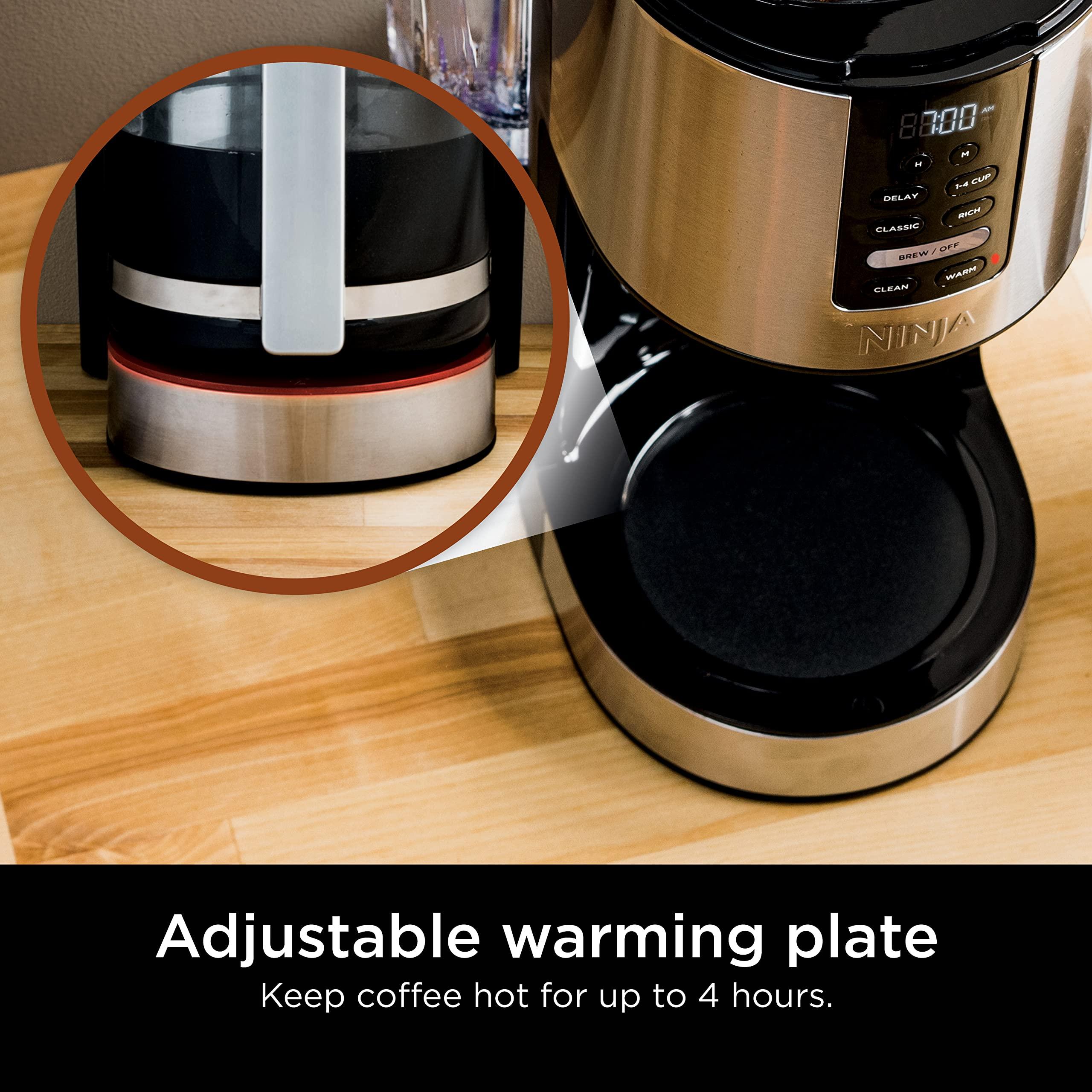 Ninja Ninja DCM200C Programmable XL 14-Cup Coffee Maker, 14-Cup Glass Carafe, With Permanent Filter, Stainless Steel, Silver