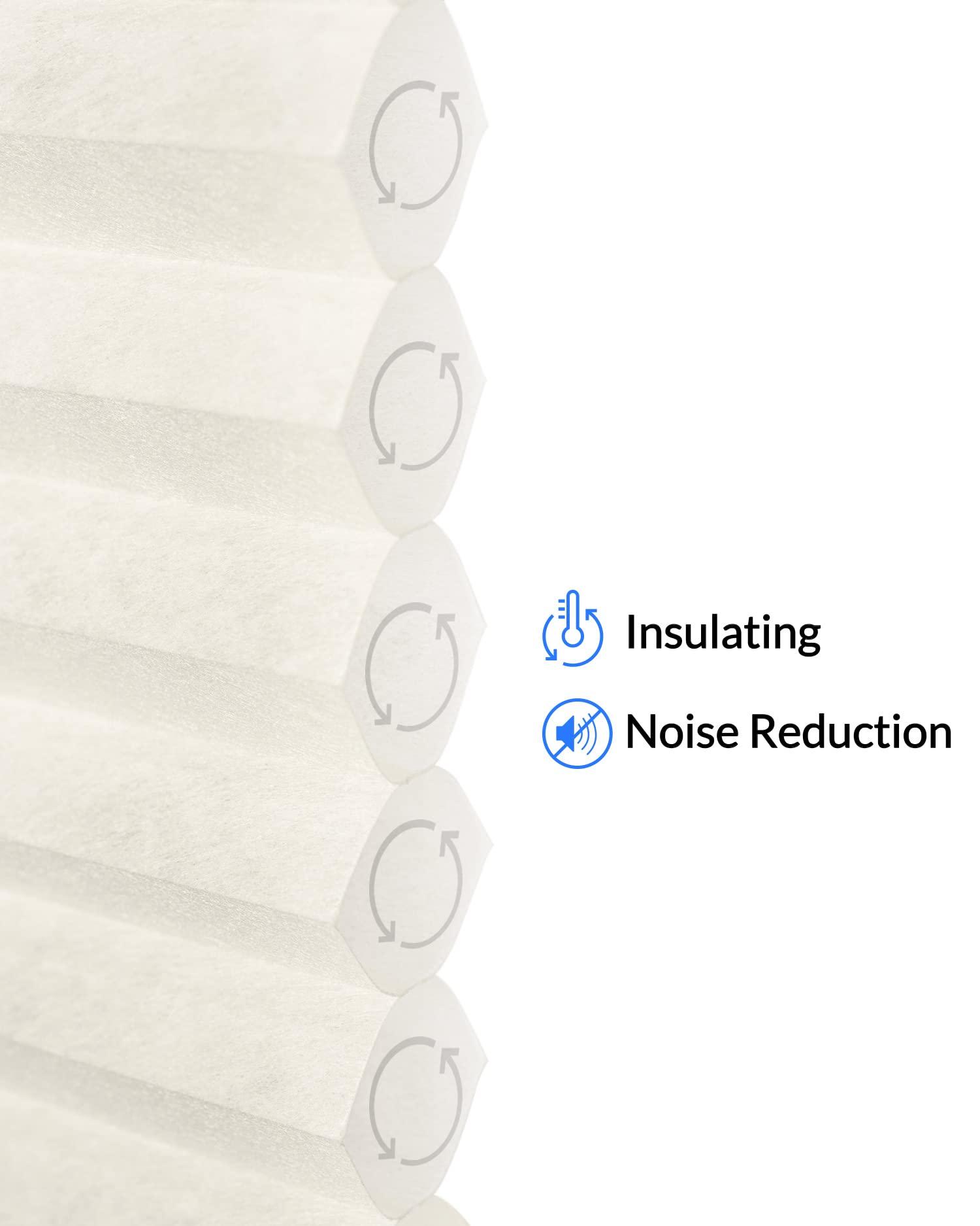 CHICOLOGY CHICOLOGY Cellular Shades, Top Down Bottom Up Shades, Blinds for Windows, Window Shades for Home, Door Blinds, Window Coverings, Cellular Blinds,Neutral White - Light Filtering, 23.75" W x 72" H