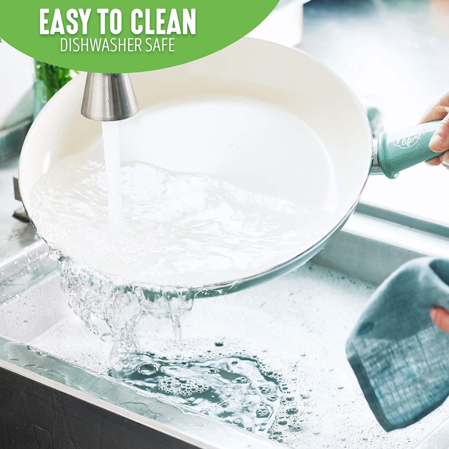 GreenLife GreenLife Soft Grip Healthy Ceramic Nonstick, 8" Frying Pan Skillet, PFAS-Free, Dishwasher Safe, Turquoise
