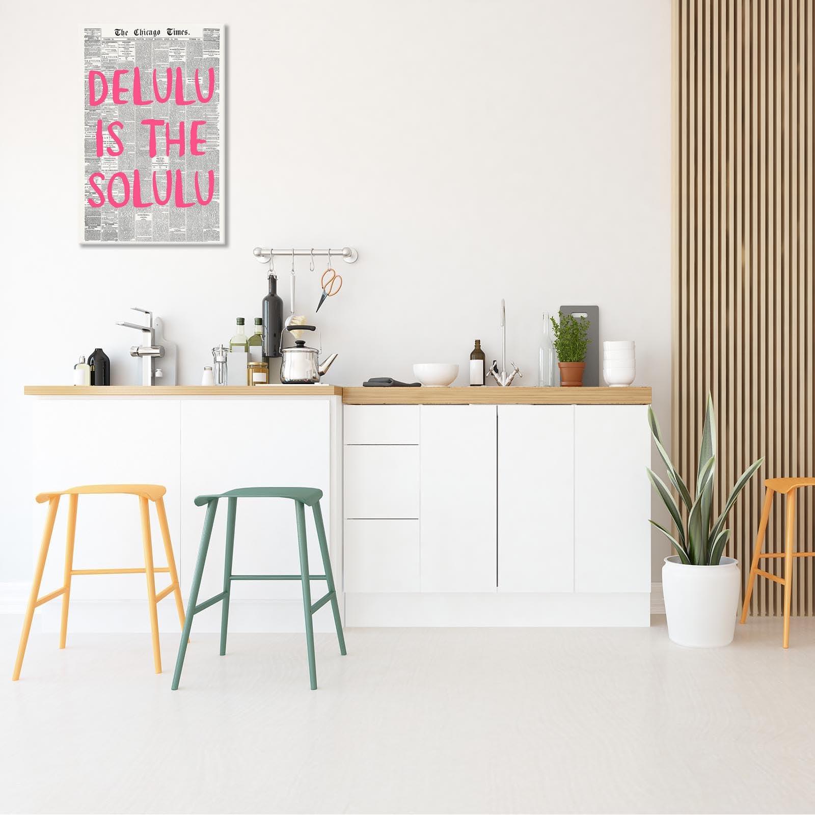 Generic Pink Font Trendy Newspaper Wall Art Retro Black And White Affirmation Quote Canvas Posters Funky Girls Preppy Room Aesthetic Prints Painting For Apartment Bedroom Decor 12x16in Framed