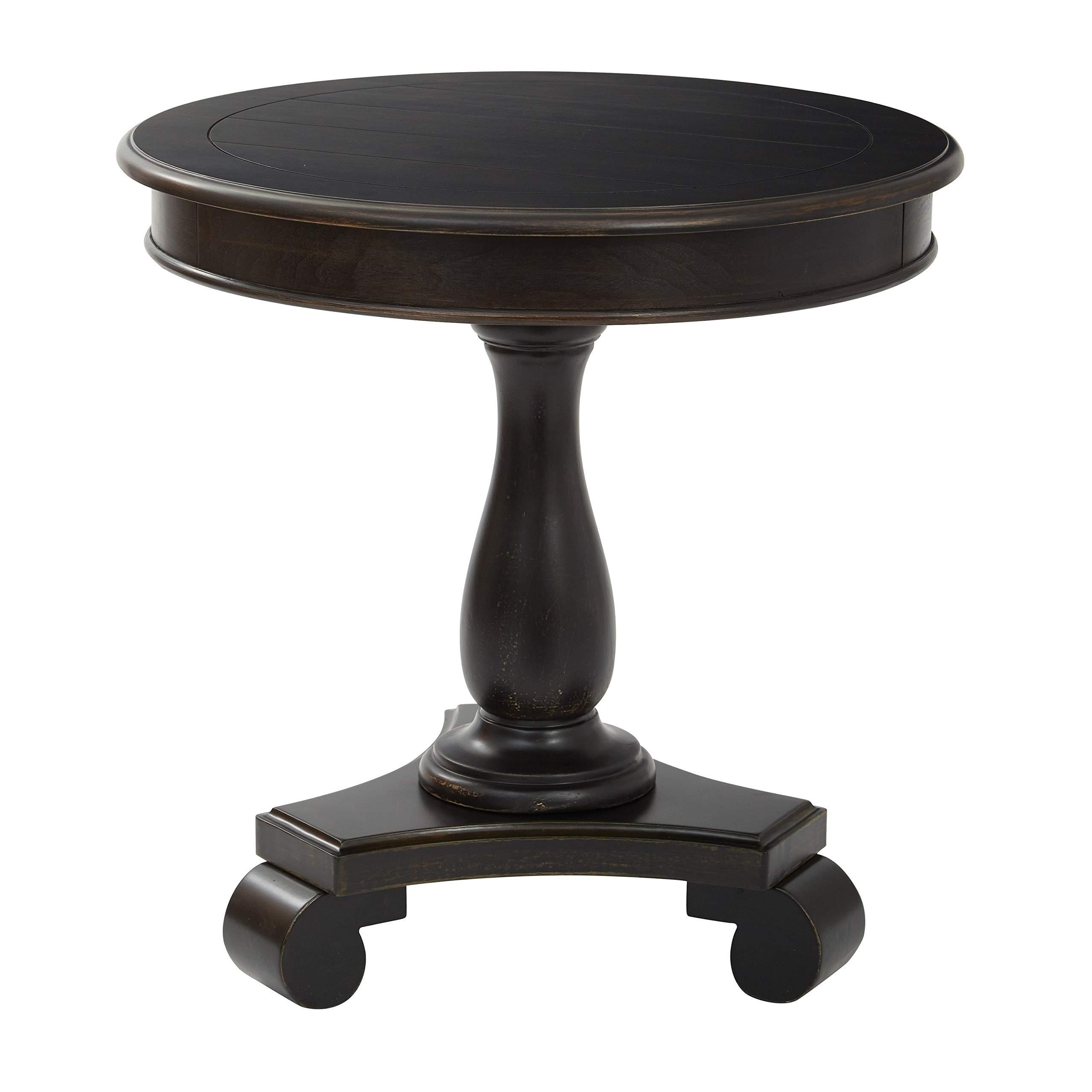 OSP Home Furnishings OSP Home Furnishings Inspired by Bassett Avalon Round Accent Table, Antique Black, (BP-AVLAT-YCM1-osp)