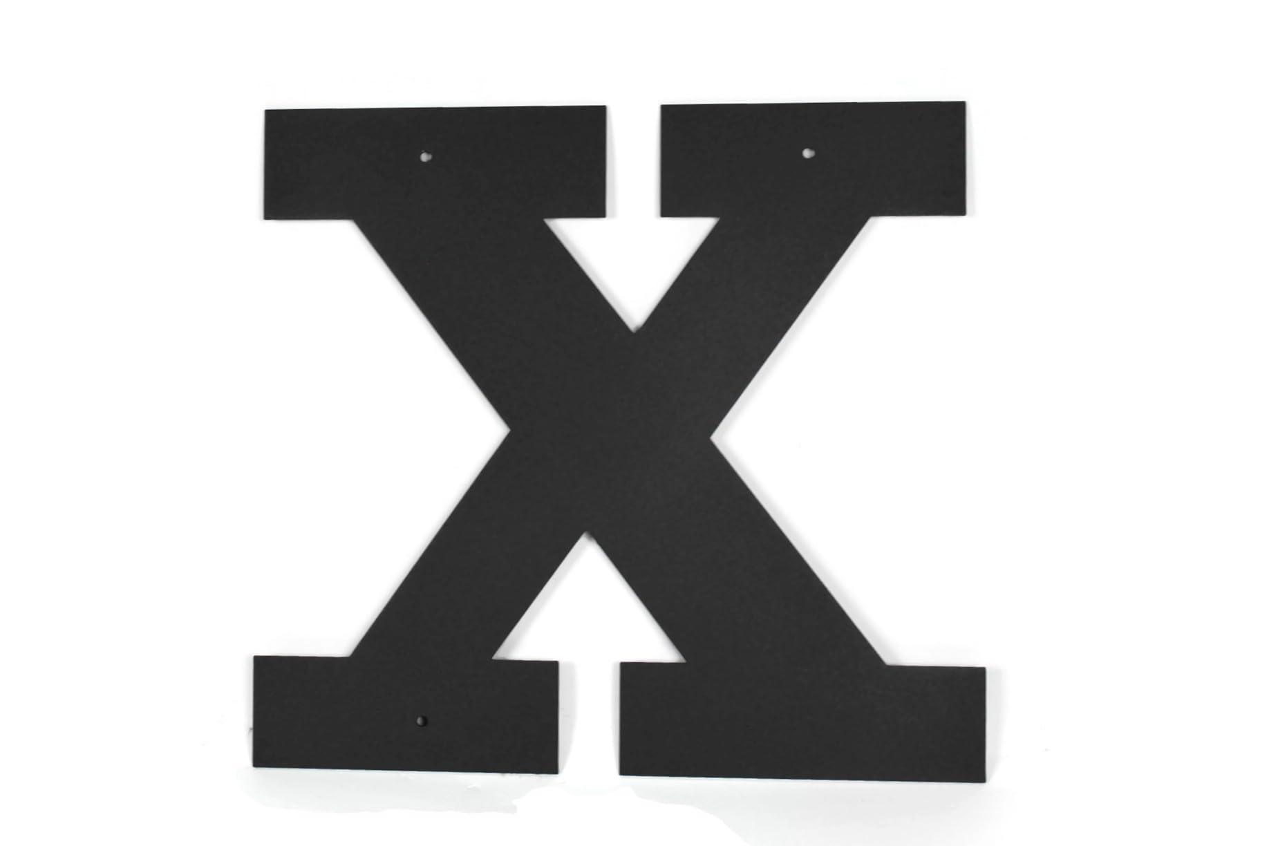 Generic Steel Metal Letters and Numbers A through Z and 0 through 9 Height Four to Twelve Inches Tall (Twelve Inches Tall, X, Matte Black)