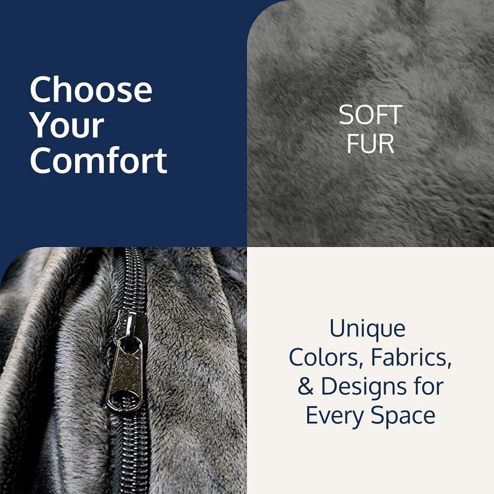 ULTIMATE SACK ULTIMATE SACK 3ft Bean Bag Chair, Oversize Bean Bag Chair for Adults, Comfy Chair Bean Bag Couch Lounge Sofa Loveseat Furniture | Charcoal Fur