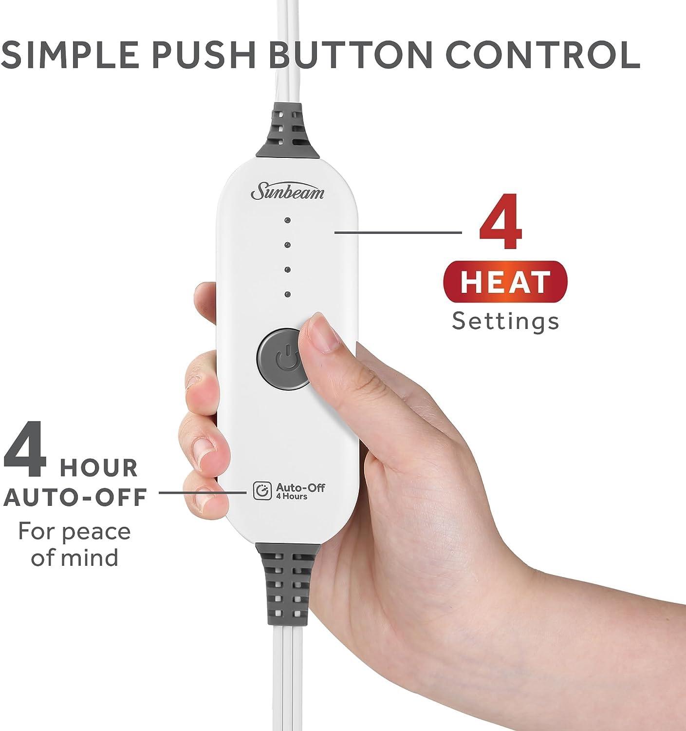 Sunbeam Sunbeam Royal Luxe Dove Grey Heated Personal Throw Blanket Cozy-Warm Adjustable Heat Settings