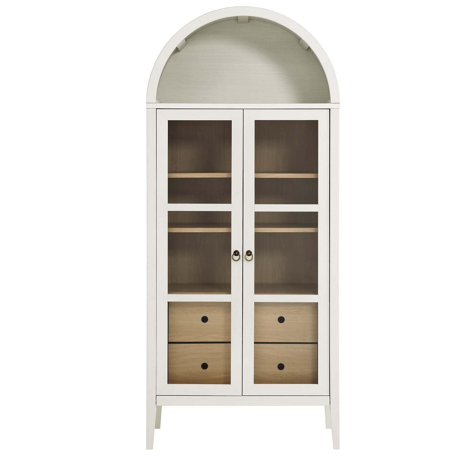 Modway Modway EEI-6639-WHI-OAK Nolan Tall Arched Storage Display Cabinet, White Oak