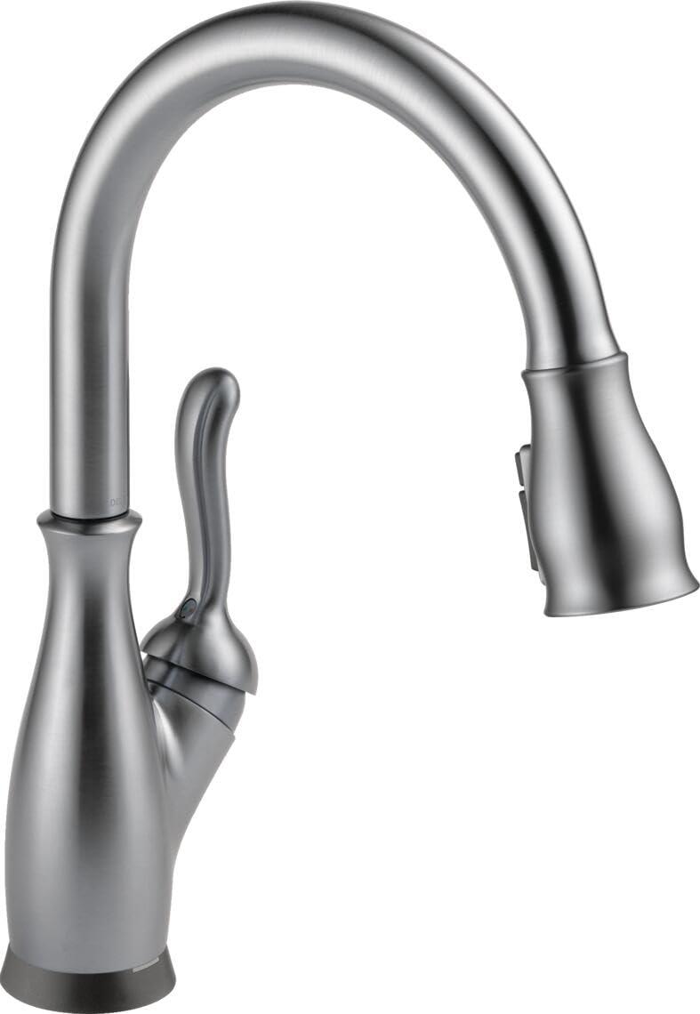 DELTA FAUCET Delta Faucet Leland Touch Kitchen Faucet Brushed Nickel, Kitchen Faucets with Pull Down Sprayer, Kitchen Sink Faucet, Touch Faucet for Kitchen Sink, Touch2O Technology, Arctic Stainless 9178T-AR-DST