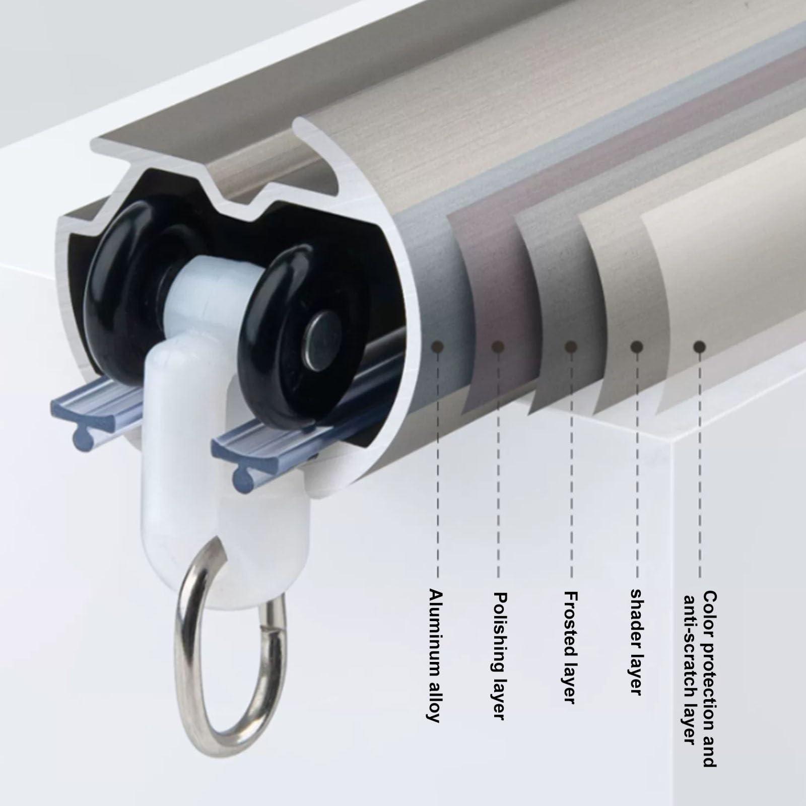 Tqertrtfxa Ceiling mount curtain rod,cafe curtain rod,ceiling mount curtain track,privacy curtains for room divider,Scope of application: Suitable for living rooms,bathrooms,bedrooms,ceilings,bay windows,RVs (C