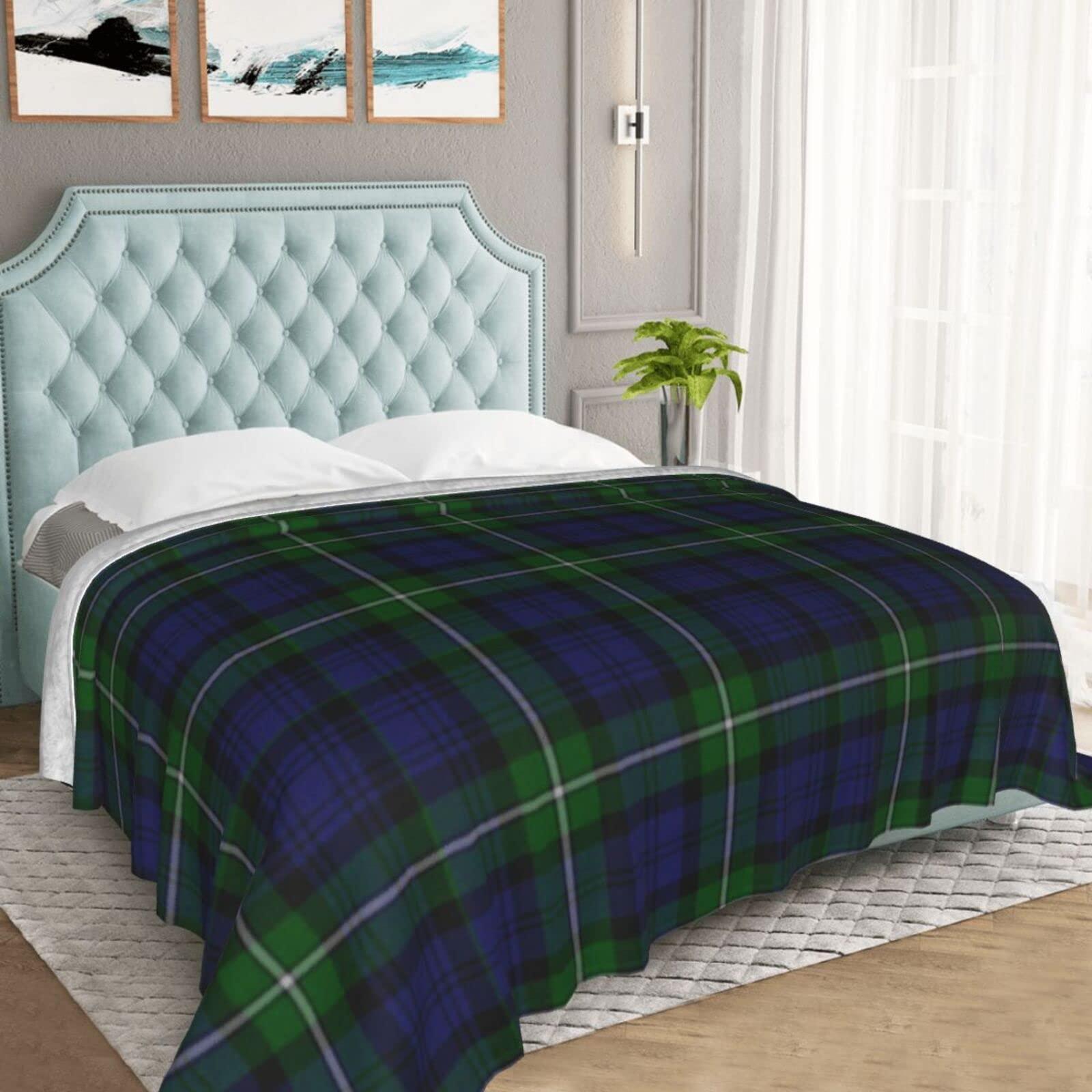 Yssammns Yssammns Air Conditioning Plush Blanket, Clan Forbes Tartan Plaid Fleece Blanket Sofa Plush Blanket Sofa Bed Blanket for All Seasons 80\"x60\"