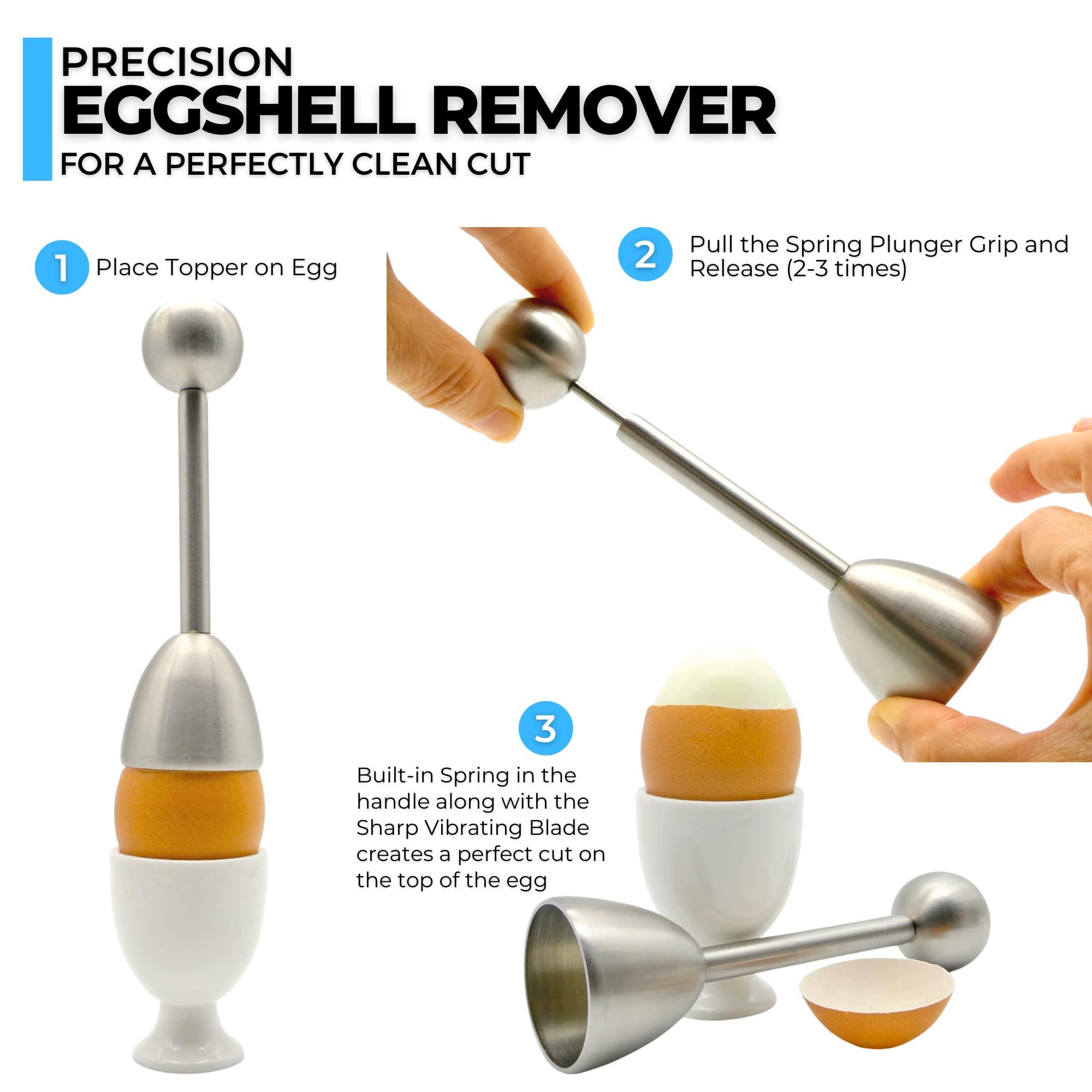 Impeccable Culinary Objects (ICO) ICO Stainless Steel Egg Topper and Perfect Egg Opener for Soft Boiled Eggs, Egg Cracker for Hard Boiled Eggs