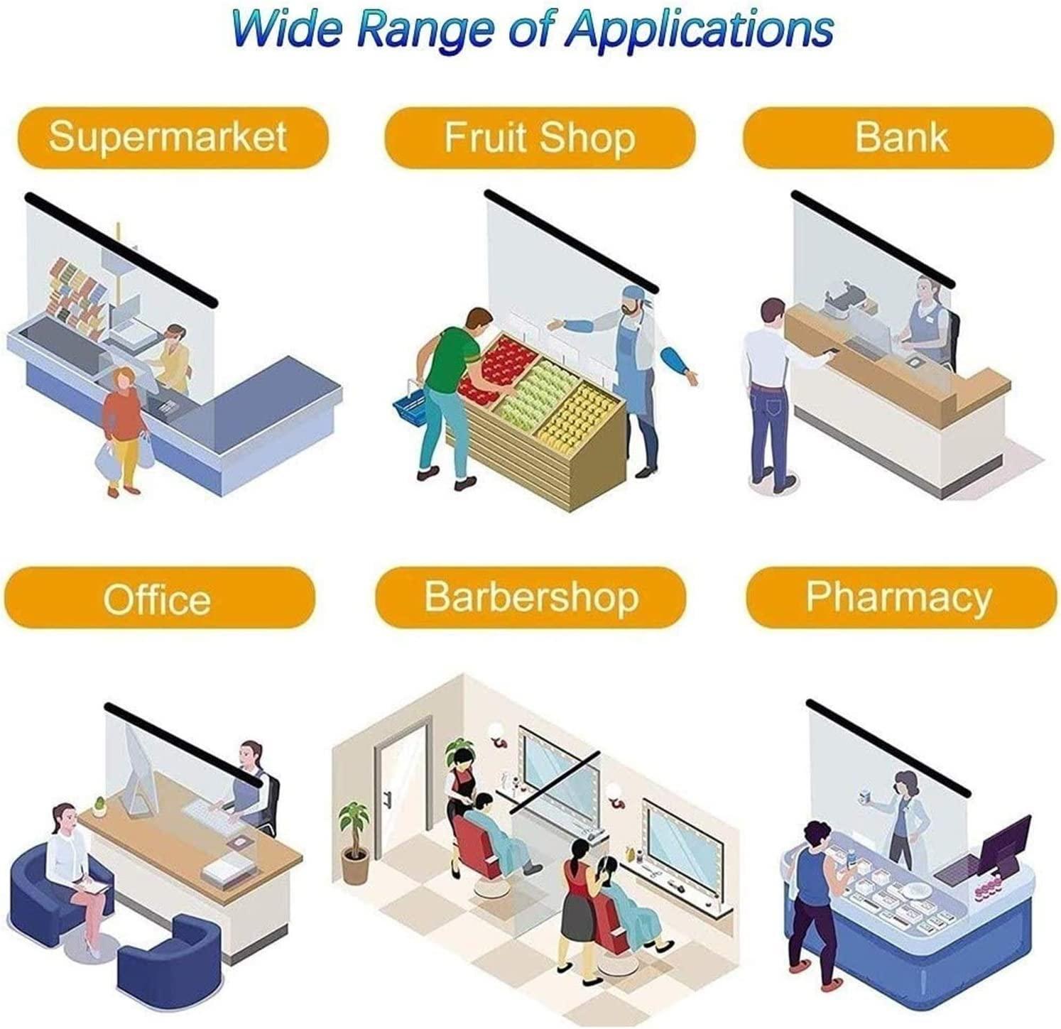 STRMAX STRMAX Outdoor Balcony Patio Clear Roller Blinds, Exterior Waterproof Roll Up Blinds 0.5mm Thick HD Transparent Screens for Bank Hotel Office Sneeze Guard Easy to Install