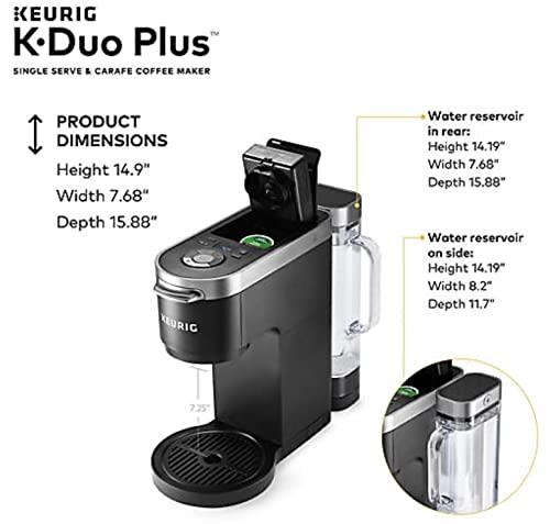 INNZA Keurig K-Duo Plus Coffee Maker, with Single Serve K-Cup Pod and 12 Cup Carafe Brewer, Black (12-Cup Thermal Carafe and 15 K-Cup Pods included)